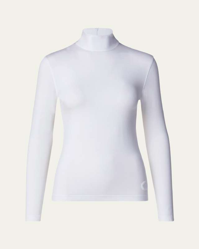 Turtleneck Long-Sleeve Modal-Stretch Top
